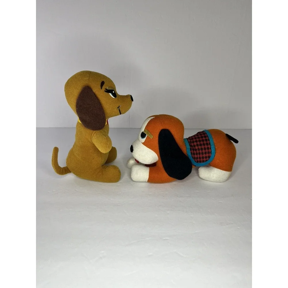 Vintage Dakin Dream‎ Pets Brown and Orange Dog Stuffed Animals 1977-78 Plushies